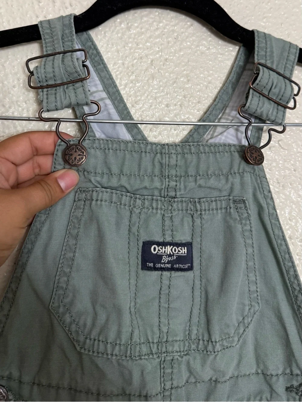 OshKosh B'gosh Sage Green Toddler Overalls 4T size